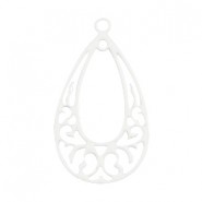 Metalen Bohemian hanger druppelvorm  White 